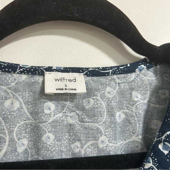 AritziaWIilfred blythe blouse ruffled prairie statement collar blue floral small - Picture 7 of 12